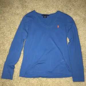 long sleeve Polo Ralph Lauren tee in blue